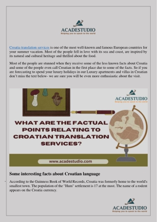Some interesting facts about Croatian translation