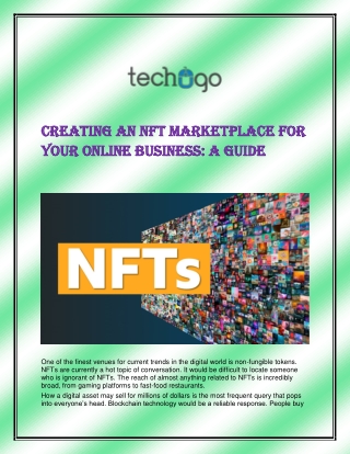 Creating an NFT Marketplace for Your Online Business: A Guide