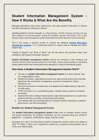 Student Information Management System - How It Works & What Are the Benefits