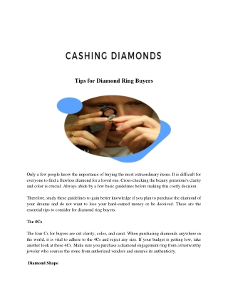 Tips for Diamond Ring Buyers