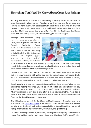 Everything You Need To Know About Costa Rica Fishing