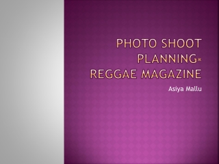 Reggae Magazine Photo-shoot Planning