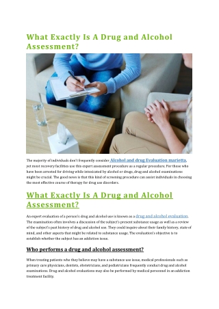 What Exactly Is A Drug and Alcohol Assessment