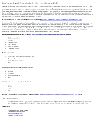 Gastric Antisecretory Drug Market