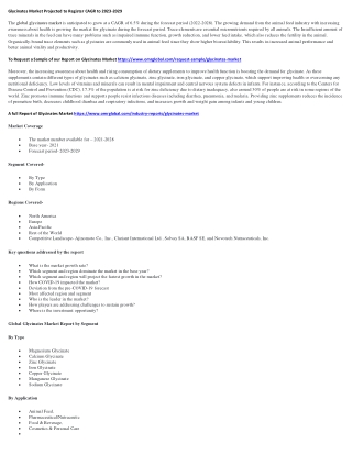 Glycinates Market