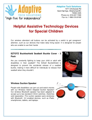 Helpful Devices for special Children