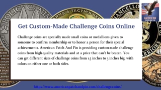 Get Custom-Made Challenge Coins Online