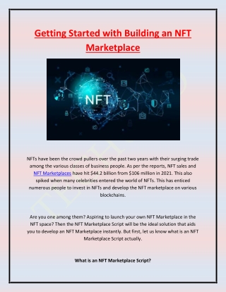 Getting Started with Building an NFT Marketplace 1