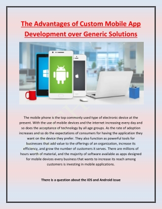 The Advantages of Custom Mobile App Development over Generic Solutions 1