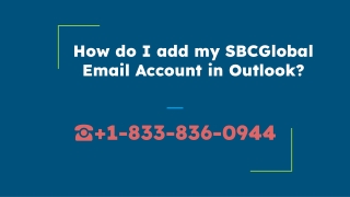 How do I add my SBCGlobal Email Account in Outlook?