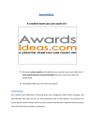 Custom Awards - AwardsIdeas