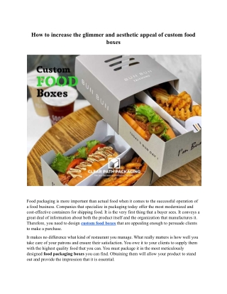 Food Packaging Boxes