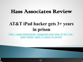 Hass Associates: AT&T iPad hacker gets 3+ years in prison