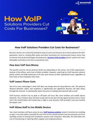 How VoIP Solutions Providers Cut Costs for Businesses