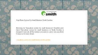 Voip Phone System For Small Business North Carolina   Esmithit.com