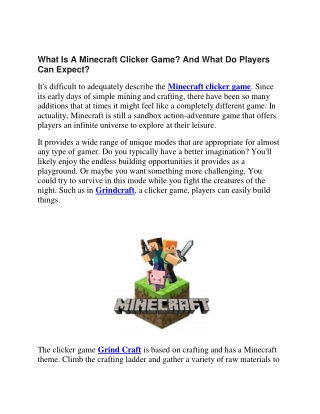 What Is A Minecraft Clicker Game