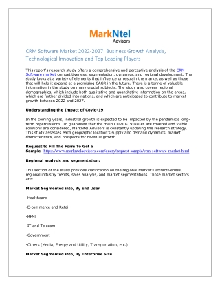 Customer Relationship Management (CRM) Software Market Grow at CAGR of 14.8% by