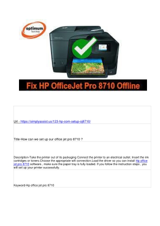 how can we set up our office jet pro 8710 ?