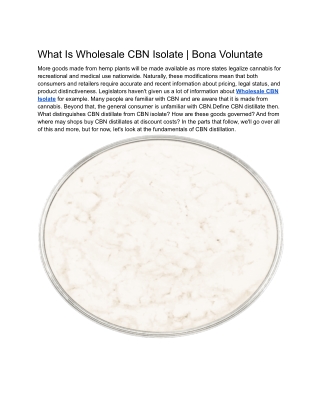 What Is Wholesale CBN Isolate _ Bona Voluntate