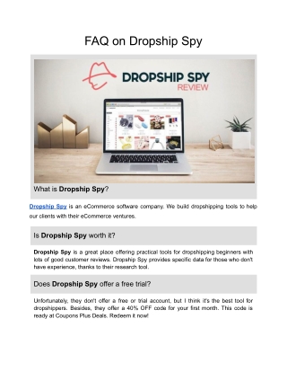 FAQ on Dropship Spy
