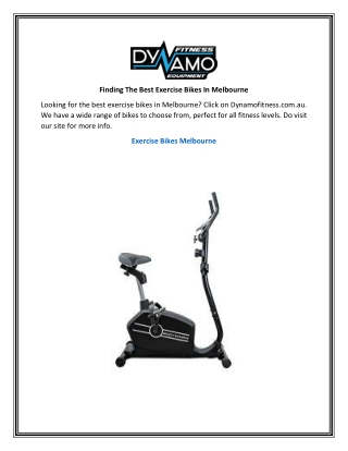 Finding The Best Exercise Bikes In Melbourne