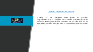 Cheapest Smm Panel for Youtube | Yoyomedia.com