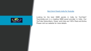 Best Smm Panels India for Youtube | Yoyomedia.com