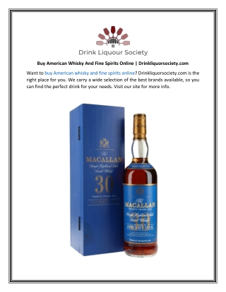 Buy American Whisky And Fine Spirits Online  Drinkliquorsociety