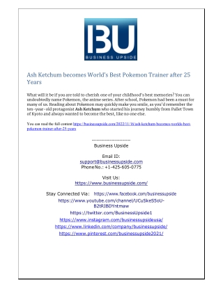 Ash Ketchum becomes Worlds Best Pokemon Trainer after 25 Years