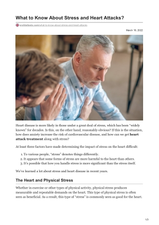 do you Know About Stress and Heart Attacks