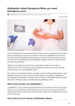 Gallbladder Attack Symptoms When you need Emergency room