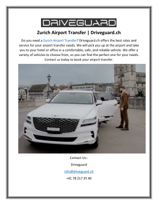 Zurich Airport Transfer  Driveguard.ch