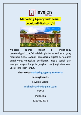 Marketing Agency Indonesia | Levelondigital.com/id