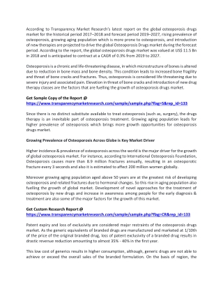 Osteoporosis Drugs Market