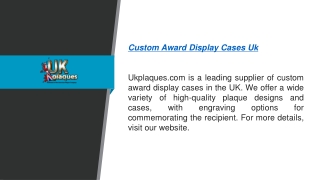 Custom Award Display Cases Uk  Ukplaques.com