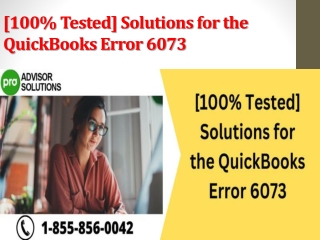 [100% Tested] Solutions for the QuickBooks Error 6073