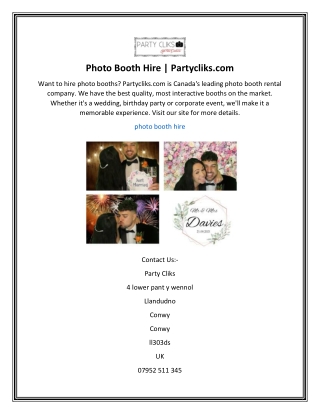 Photo Booth Hire  Partycliks