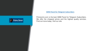 Smm Panel For Telegram Subscribers | Primesmm.com