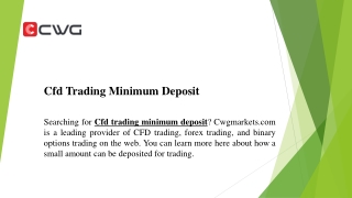 Cfd Trading Minimum Deposit  Cwgmarkets.com