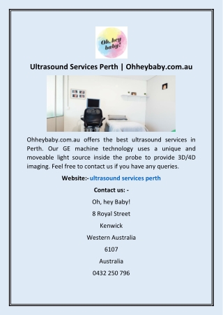 Ultrasound Services Perth | Ohheybaby.com.au