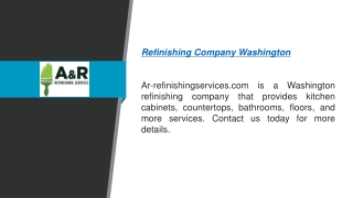 Refinishing Company Washington  Ar-refinishingservices.com