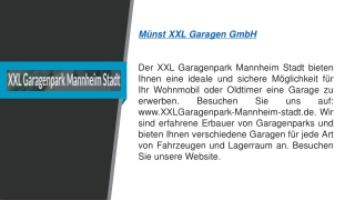 Münst XXL Garagen GmbH  Xxlgaragenpark-mannheim-stadt.de