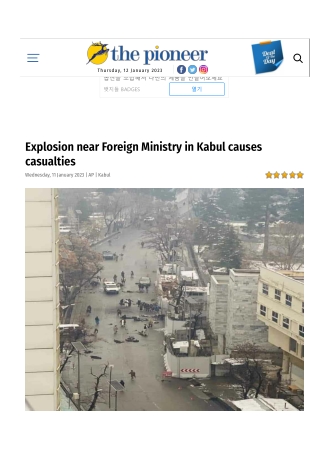 Explosion near Foreign Ministry in Kabul causes casualties