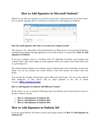 How to Add Signature in Microsoft Outlook?