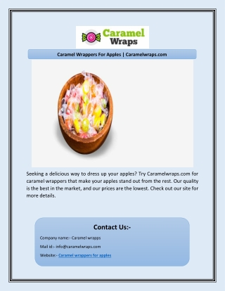 Caramel Wrappers For Apples | Caramelwraps.com