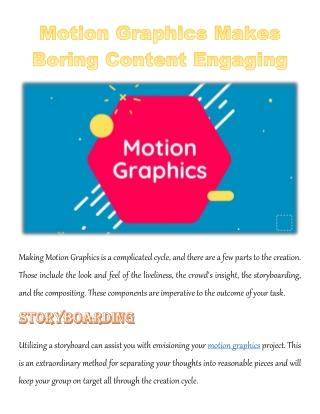 Motion Graphics Makes Boring Content Engaging