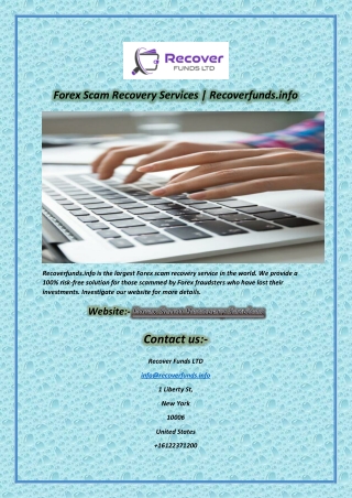Forex Scam Recovery Services