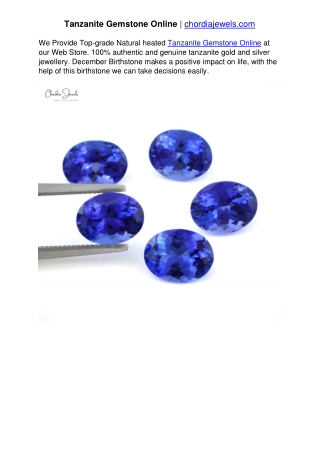 tanzanite gemstone online | chordiajewels.com