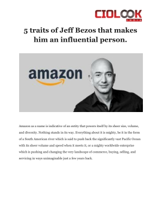 5 traits of Jeff Bezos that makes him an influential person.