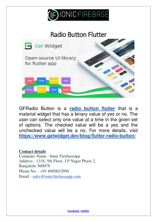 Radio Button Flutter
